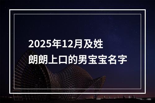 2025年12月及姓朗朗上口的男宝宝名字