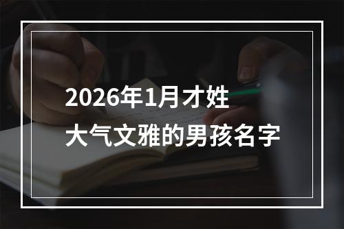2026年1月才姓大气文雅的男孩名字