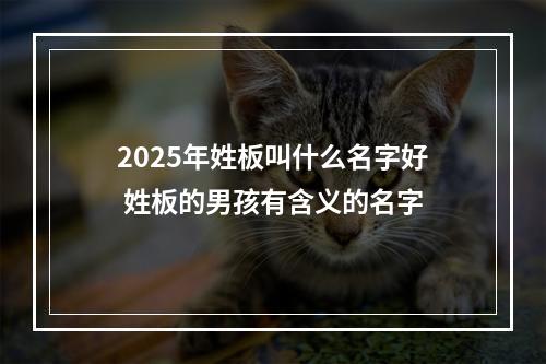 2025年姓板叫什么名字好 姓板的男孩有含义的名字