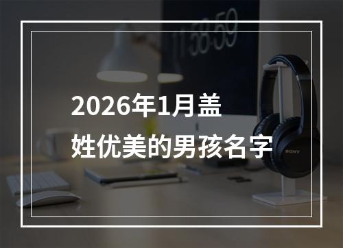 2026年1月盖姓优美的男孩名字
