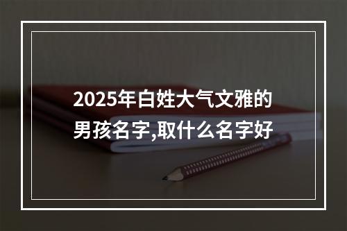 2025年白姓大气文雅的男孩名字,取什么名字好