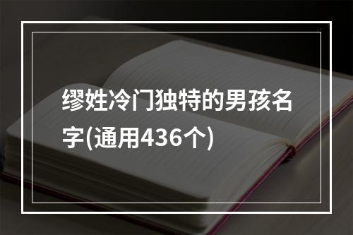 缪姓冷门独特的男孩名字(通用436个)