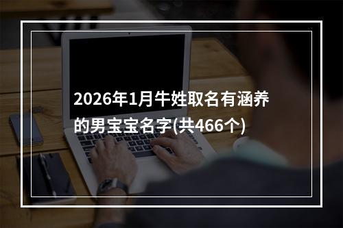 2026年1月牛姓取名有涵养的男宝宝名字(共466个)