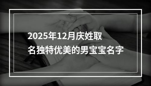 2025年12月庆姓取名独特优美的男宝宝名字