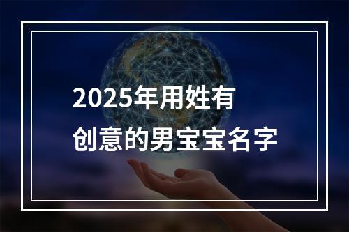 2025年用姓有创意的男宝宝名字
