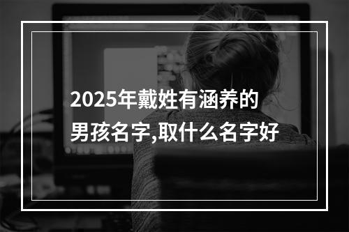 2025年戴姓有涵养的男孩名字,取什么名字好