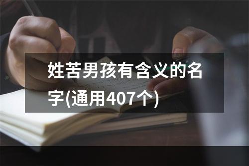 姓苦男孩有含义的名字(通用407个)