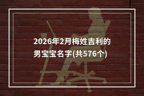 2026年2月梅姓吉利的男宝宝名字(共576个)