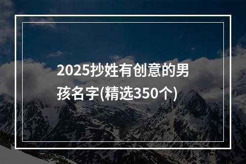 2025抄姓有创意的男孩名字(精选350个)