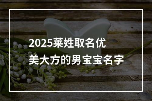 2025莱姓取名优美大方的男宝宝名字