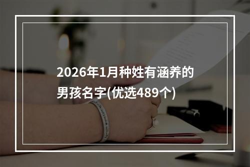 2026年1月种姓有涵养的男孩名字(优选489个)