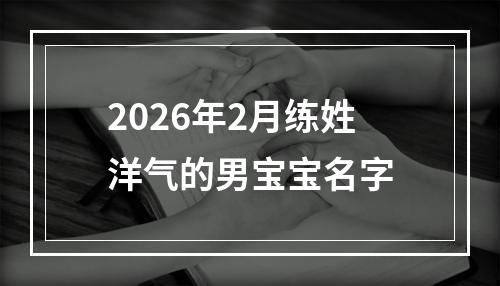 2026年2月练姓洋气的男宝宝名字