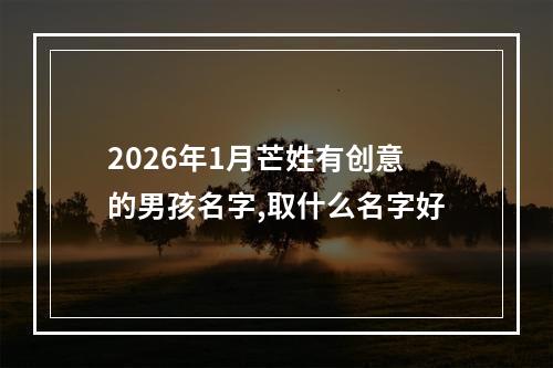 2026年1月芒姓有创意的男孩名字,取什么名字好
