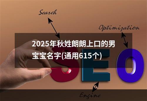 2025年秋姓朗朗上口的男宝宝名字(通用615个)