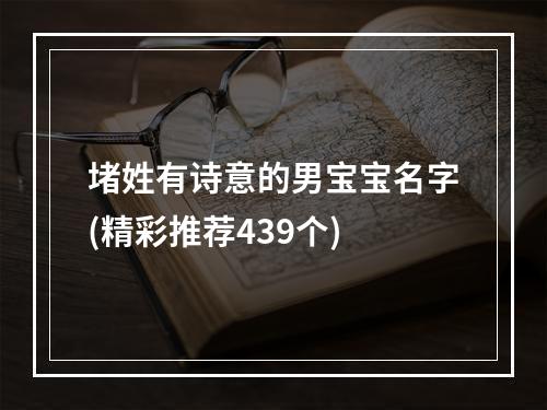 堵姓有诗意的男宝宝名字(精彩推荐439个)