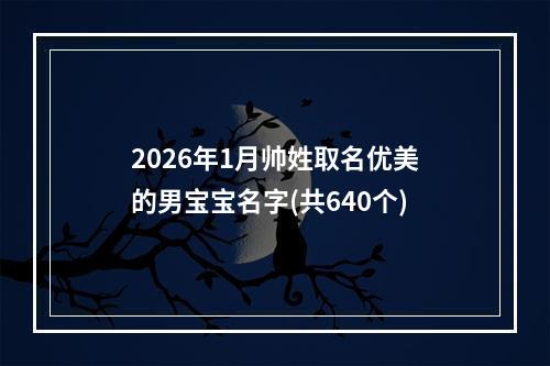 2026年1月帅姓取名优美的男宝宝名字(共640个)