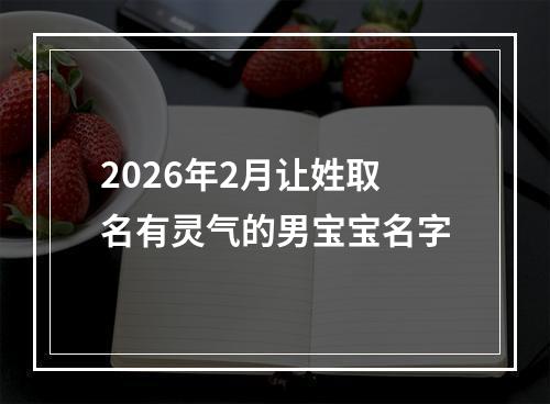 2026年2月让姓取名有灵气的男宝宝名字