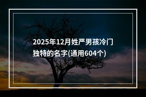 2025年12月姓严男孩冷门独特的名字(通用604个)