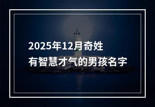 2025年12月奇姓有智慧才气的男孩名字