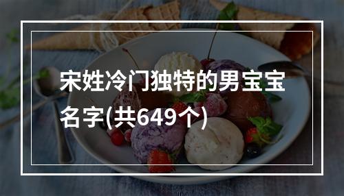 宋姓冷门独特的男宝宝名字(共649个)