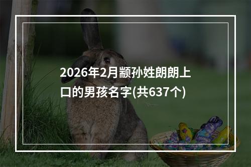 2026年2月颛孙姓朗朗上口的男孩名字(共637个)