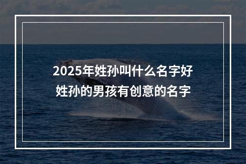 2025年姓孙叫什么名字好 姓孙的男孩有创意的名字