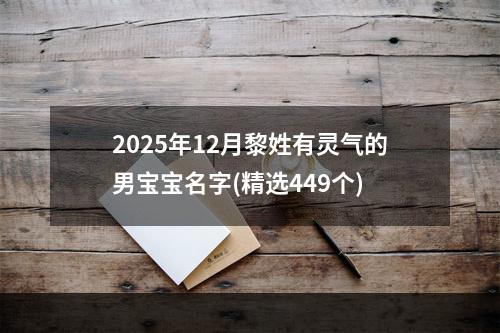 2025年12月黎姓有灵气的男宝宝名字(精选449个)