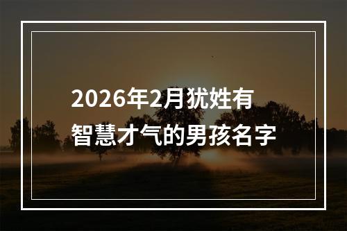 2026年2月犹姓有智慧才气的男孩名字