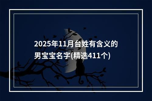 2025年11月台姓有含义的男宝宝名字(精选411个)