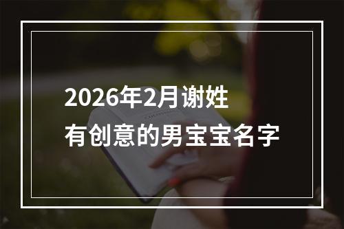 2026年2月谢姓有创意的男宝宝名字