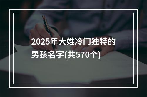 2025年大姓冷门独特的男孩名字(共570个)