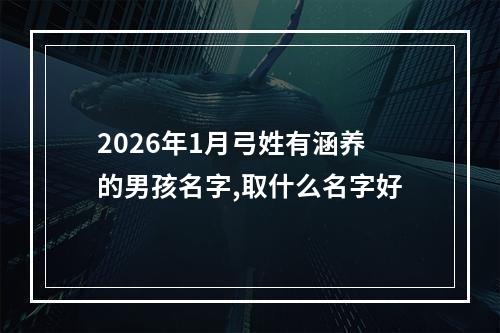 2026年1月弓姓有涵养的男孩名字,取什么名字好