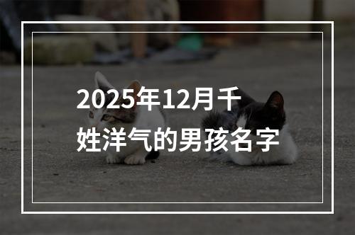 2025年12月千姓洋气的男孩名字