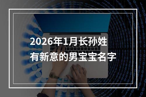 2026年1月长孙姓有新意的男宝宝名字