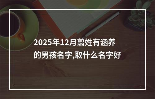 2025年12月翦姓有涵养的男孩名字,取什么名字好