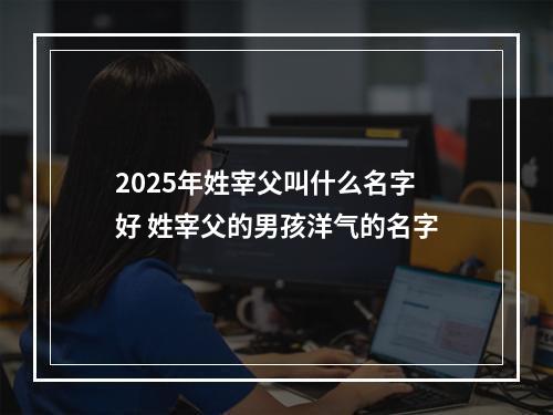 2025年姓宰父叫什么名字好 姓宰父的男孩洋气的名字