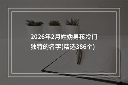 2026年2月姓妫男孩冷门独特的名字(精选386个)