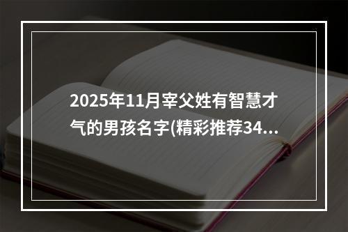 2025年11月宰父姓有智慧才气的男孩名字(精彩推荐349个)