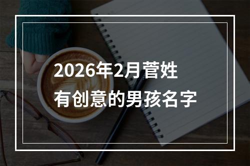 2026年2月菅姓有创意的男孩名字