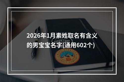 2026年1月素姓取名有含义的男宝宝名字(通用602个)
