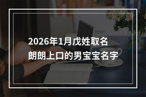 2026年1月戊姓取名朗朗上口的男宝宝名字