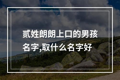 贰姓朗朗上口的男孩名字,取什么名字好