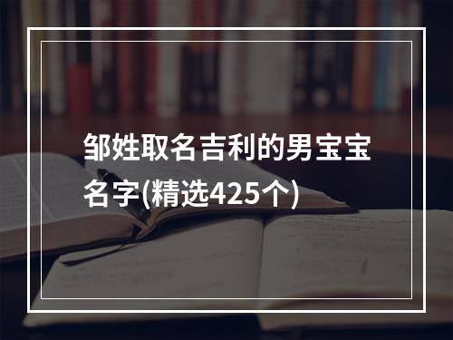 邹姓取名吉利的男宝宝名字(精选425个)