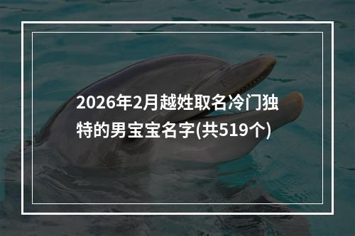 2026年2月越姓取名冷门独特的男宝宝名字(共519个)