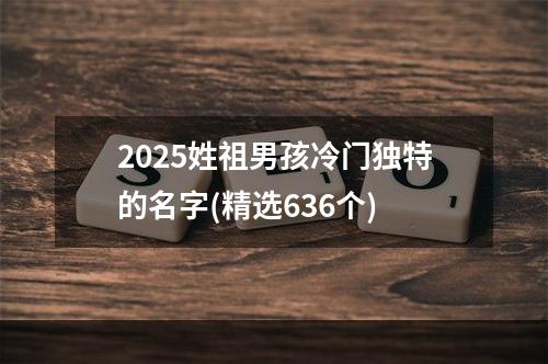 2025姓祖男孩冷门独特的名字(精选636个)