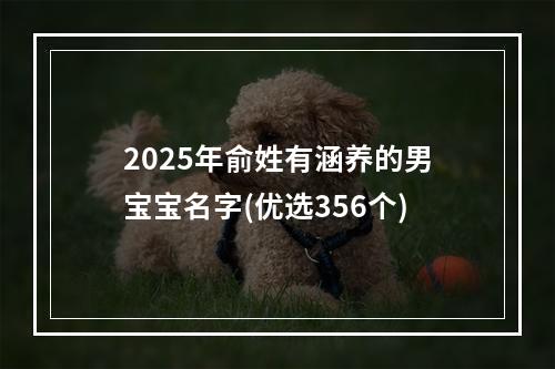 2025年俞姓有涵养的男宝宝名字(优选356个)