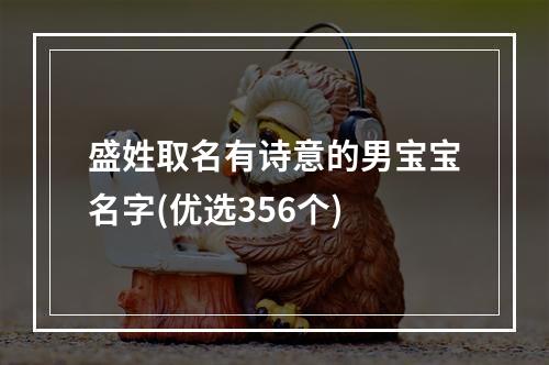 盛姓取名有诗意的男宝宝名字(优选356个)
