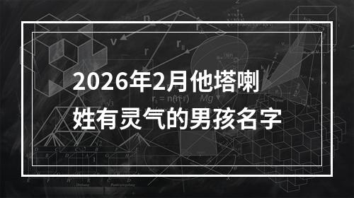 2026年2月他塔喇姓有灵气的男孩名字