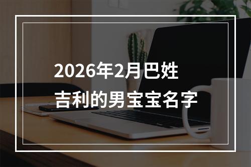 2026年2月巴姓吉利的男宝宝名字