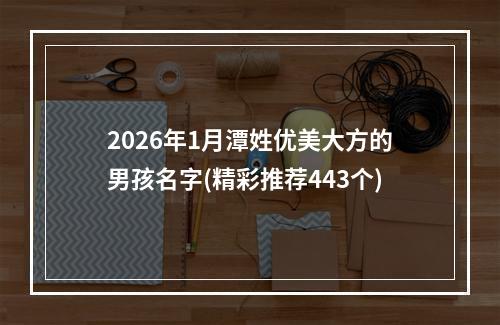 2026年1月潭姓优美大方的男孩名字(精彩推荐443个)